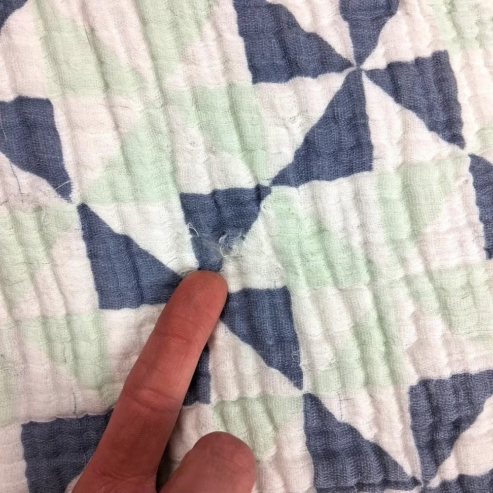 Aden + Anais Dream Blanket Airplane Pinwheel Blue Green‎ White Thicker 40x40 Boy
